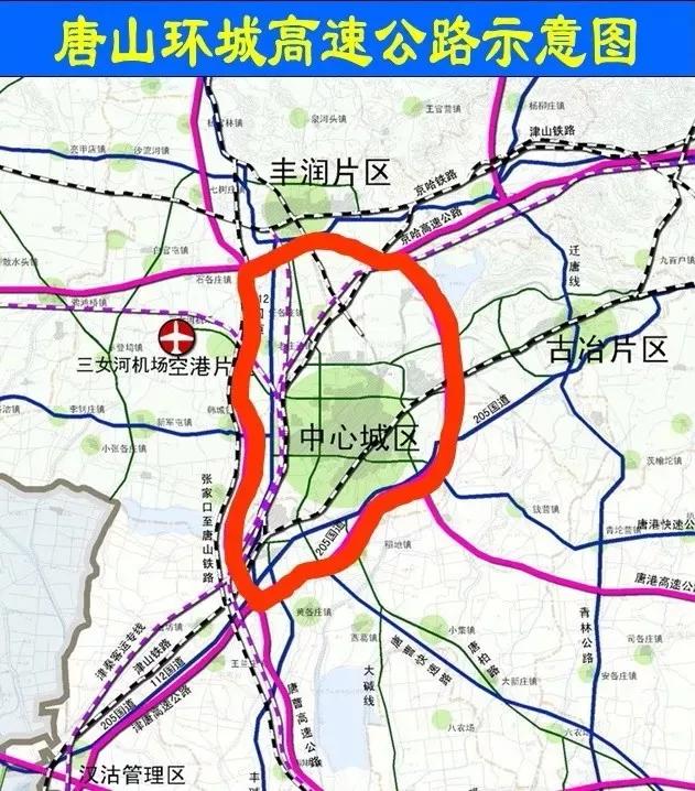 速公路示意图2001年11月28日,唐山市环城高速公路全线贯通,唐山现代化