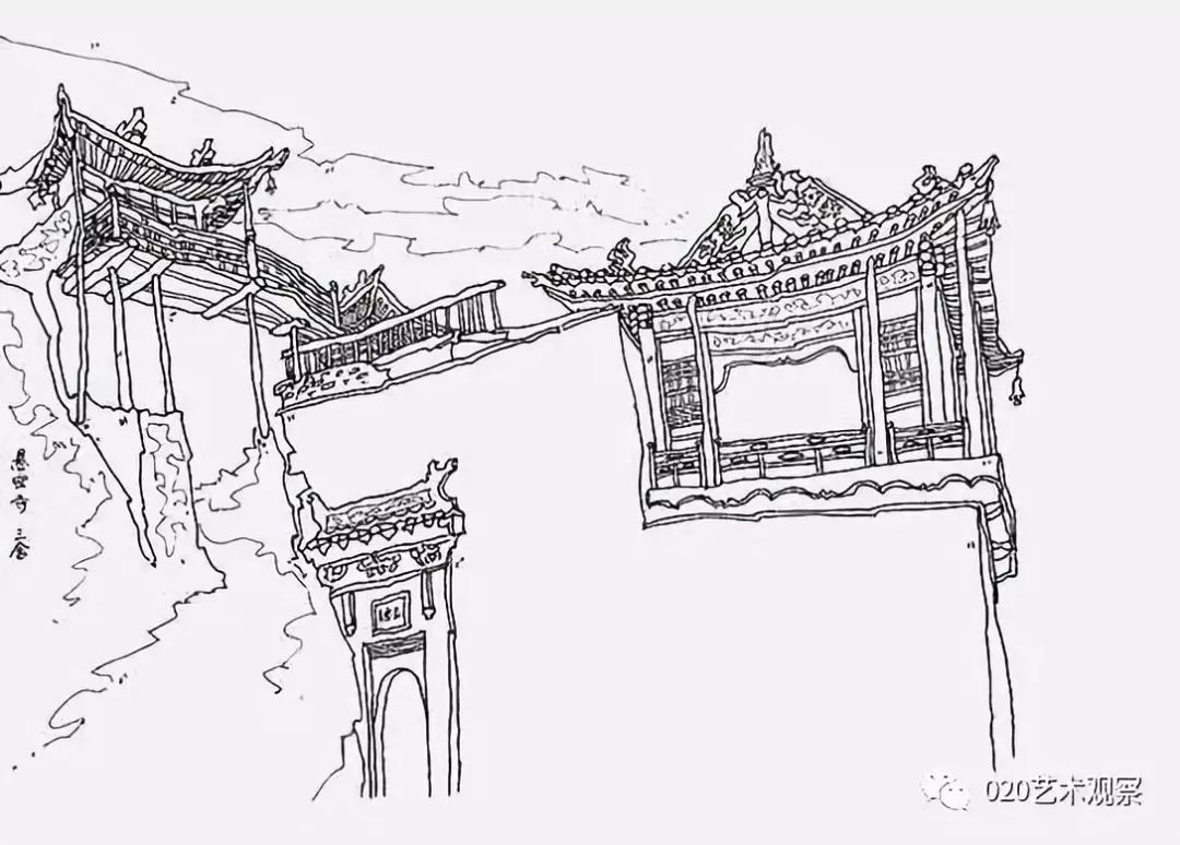 中国美术馆简笔画图片