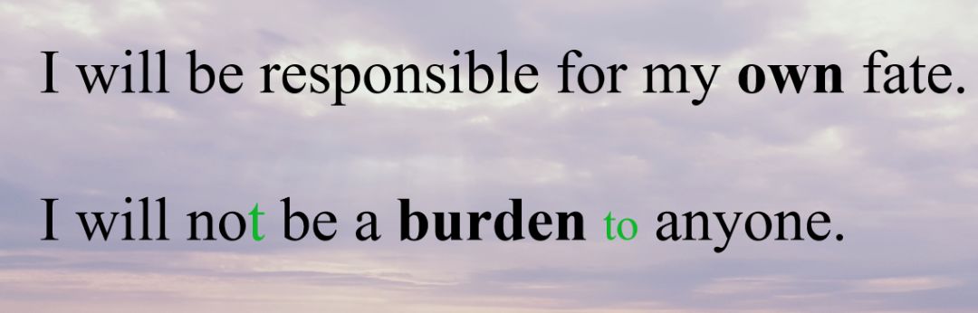 i will be responsible for my own fate.