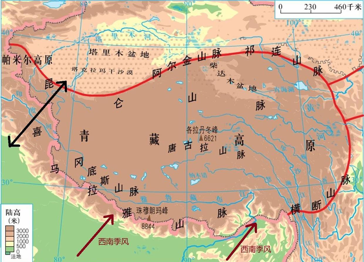 印度喜马拉雅山脉地图图片