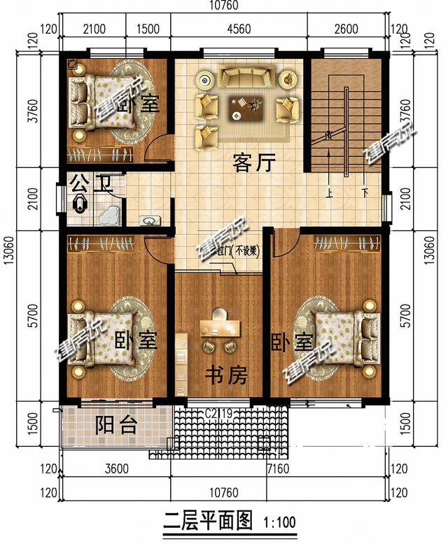 建房说三层欧式别墅设计图纸带露台,占地130平
