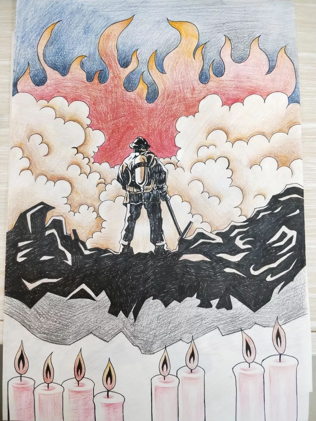 快来围观我是小小消防员绘画作文作品新鲜出炉