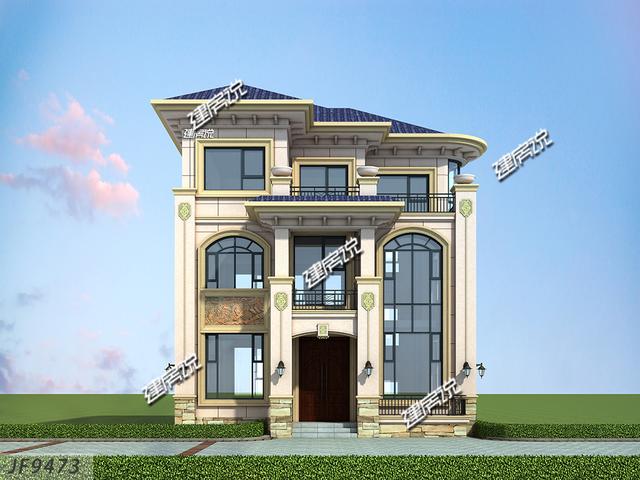 建房说图纸三层欧式别墅占地100平