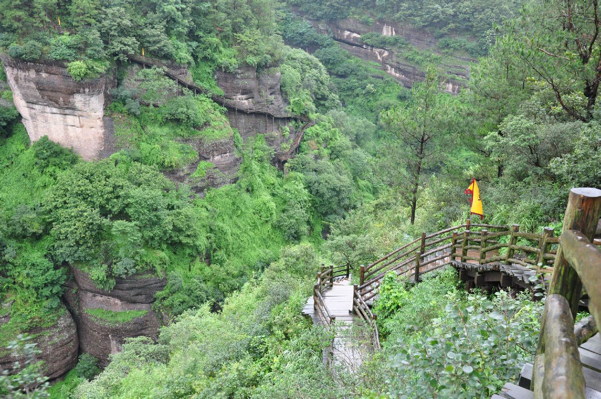 翠雲廊兩個緊鄰景區組成,觀賞景點有300多個,關樓,鳥道,猿猱道,天梯峽