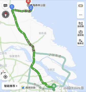 (往盐城连云港方向)上海方向高德地图输入:"黄海森林公园"自驾2019