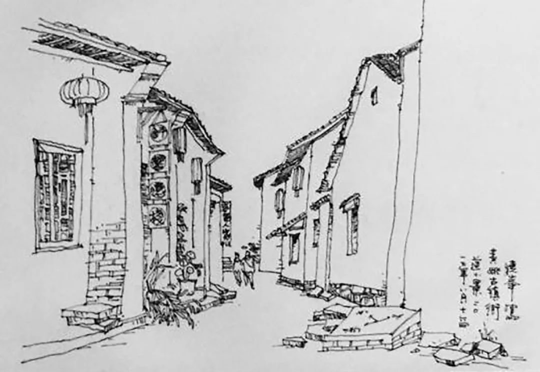 线描风景写生分享(二):构图_画面