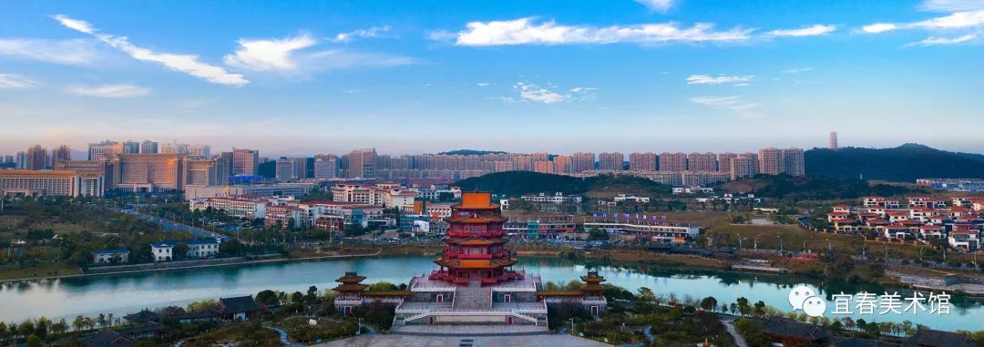 多胜楼雄姿宜春高铁站高铁雄风德和沁园碧水蓝天袁山公园袁州新城彩霞