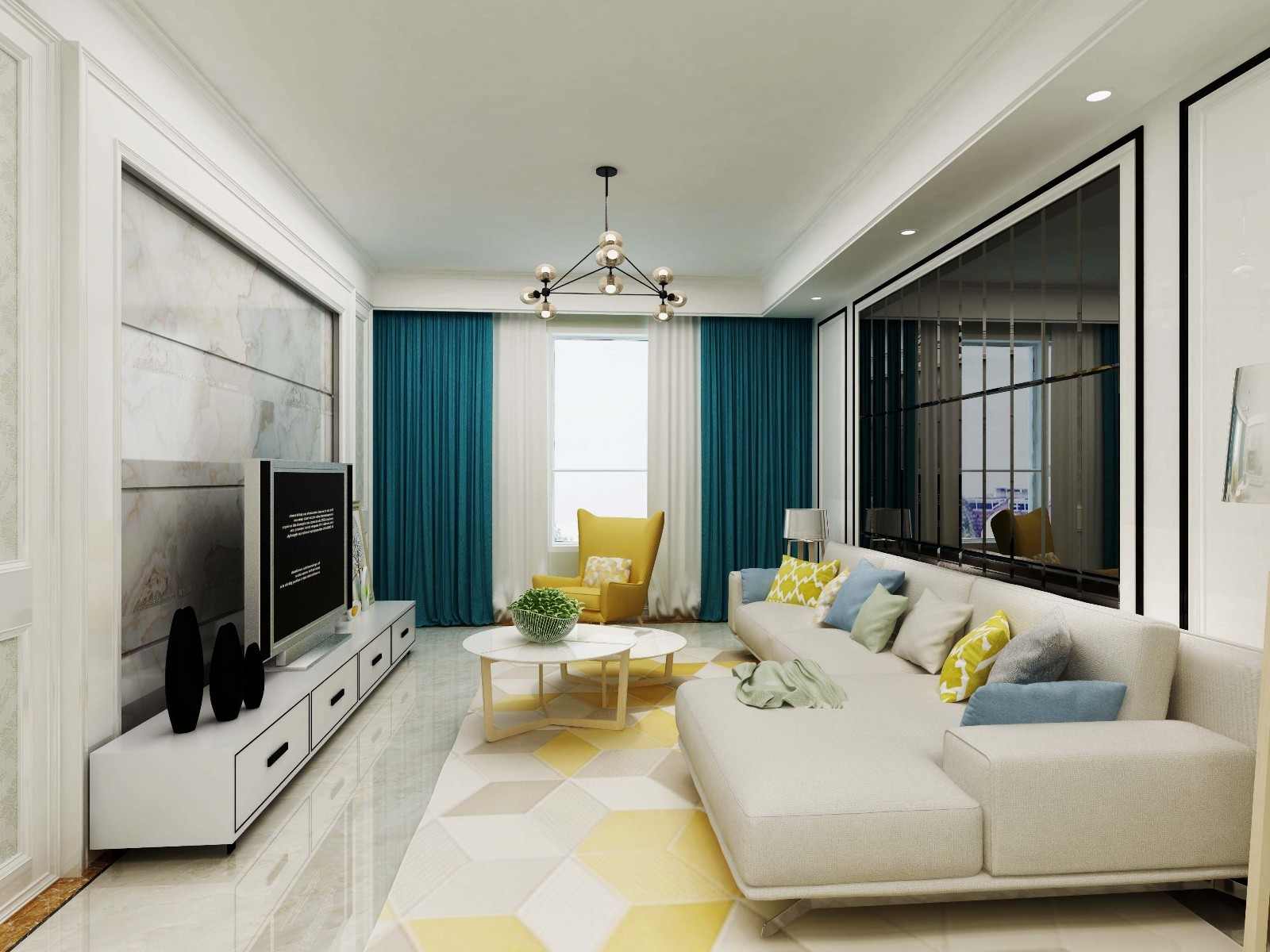 113平现代简约风格三居室,暖色调的新家!