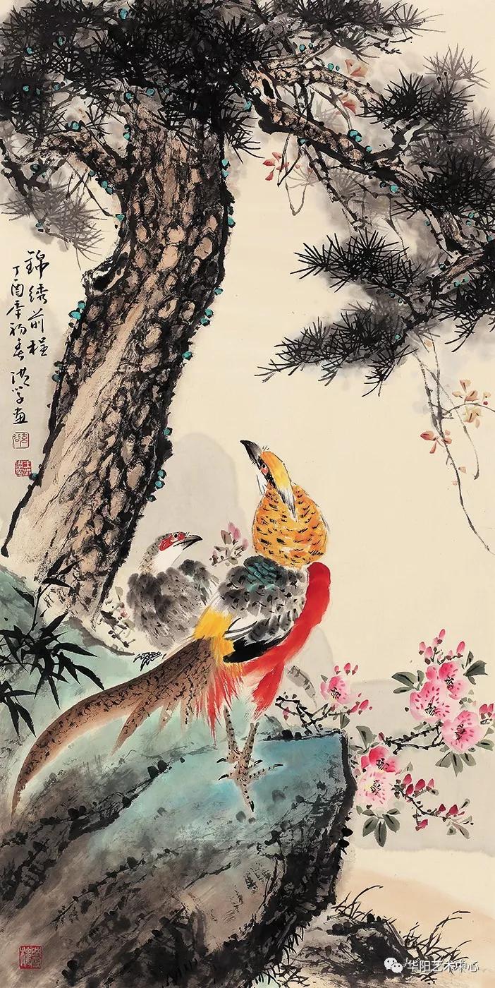 中国画学会理事王洪学《锦绣前程》68x138cm