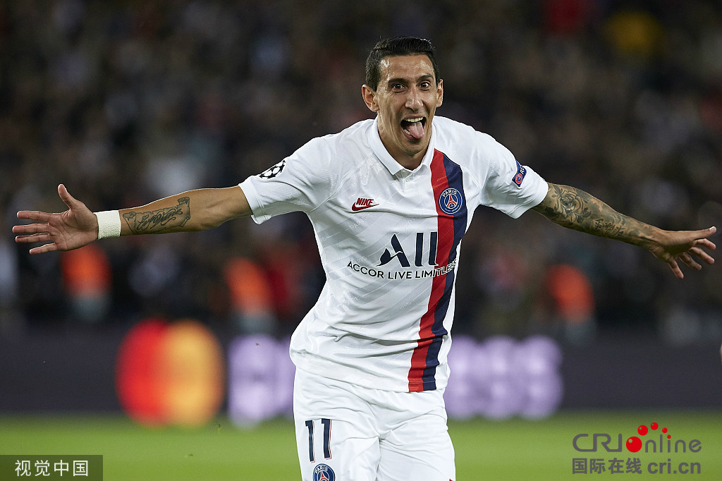 欧冠巴黎30皇马迪马利亚独中两元