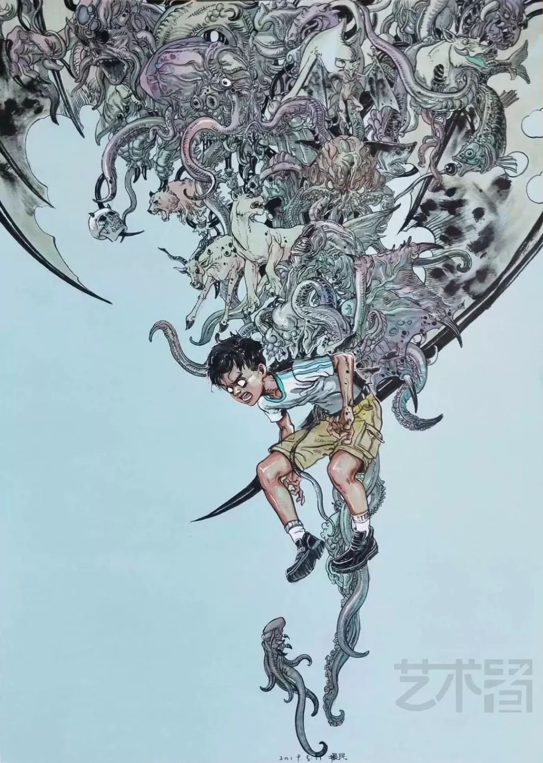 艺术者刘振民他的插画被金政基盛赞奇幻程度堪比权游