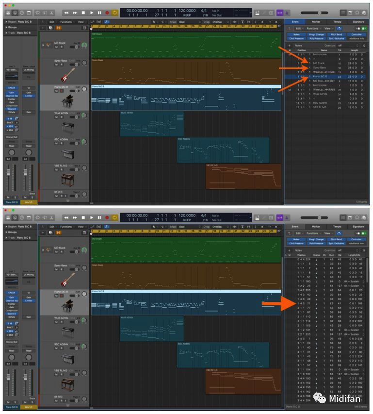 Logic Pro 小贴士：Logic Pro X 里四种 MIDI 编辑器的优缺点_音符