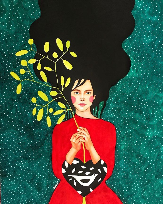 土耳其画师 hülya zdemir 的人物插画,色彩艳丽感觉很有民族特色