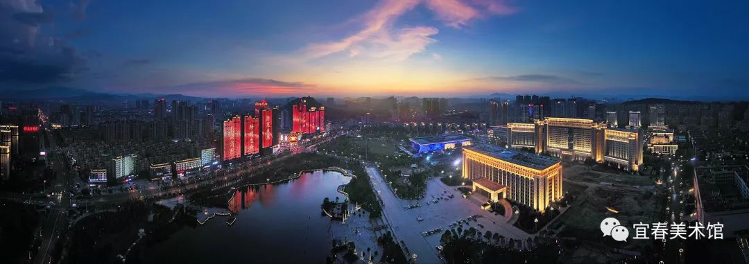 袁州新城彩霞满天焕然一新梦幻之境大道纵横经发大道四通八达天沐温泉