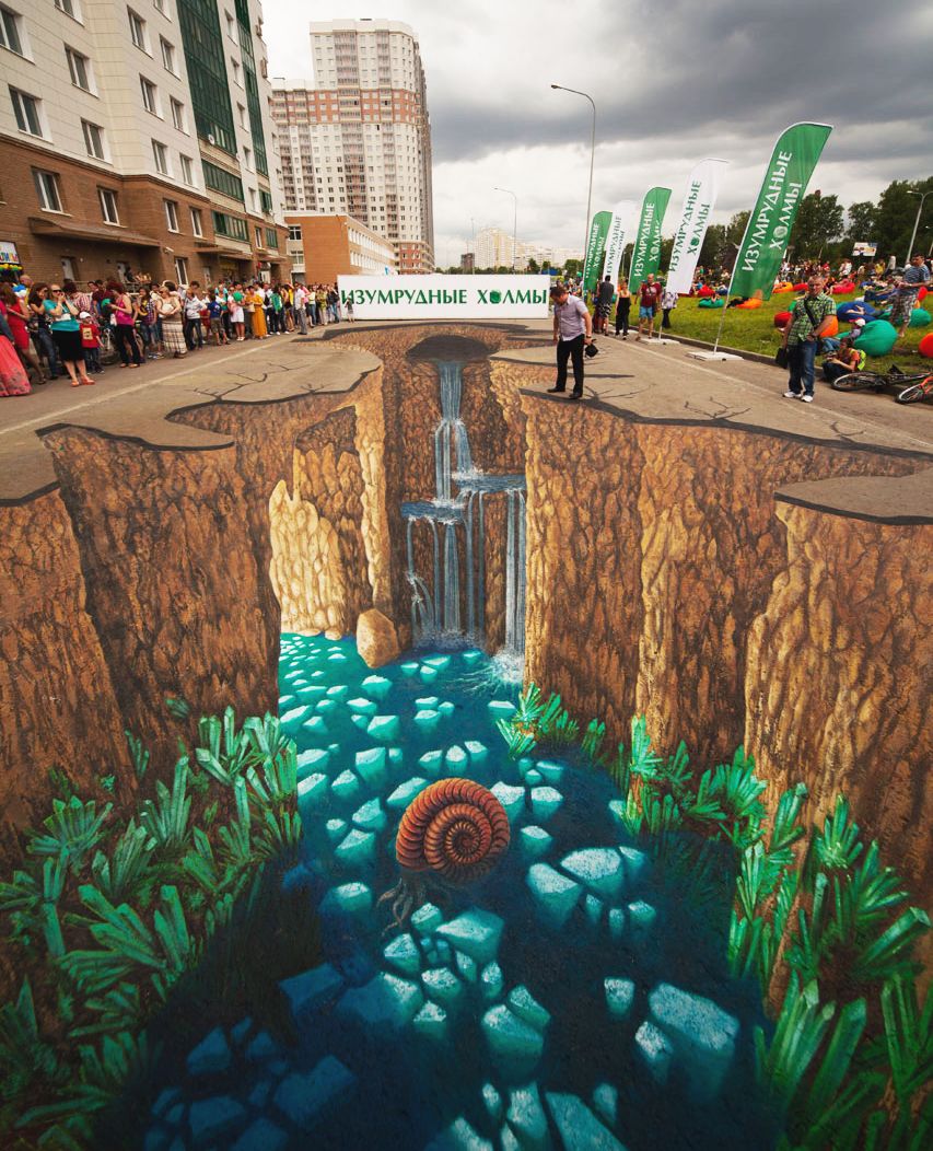 太牛了全球排名前五的3d街头艺术家又出新作品好玩又震撼效果真实到你