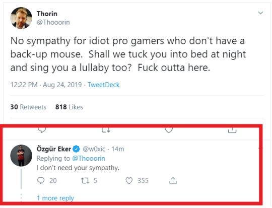 奇葩!中国战队点赞的推特内容,竟引外国记者公开威胁:等着