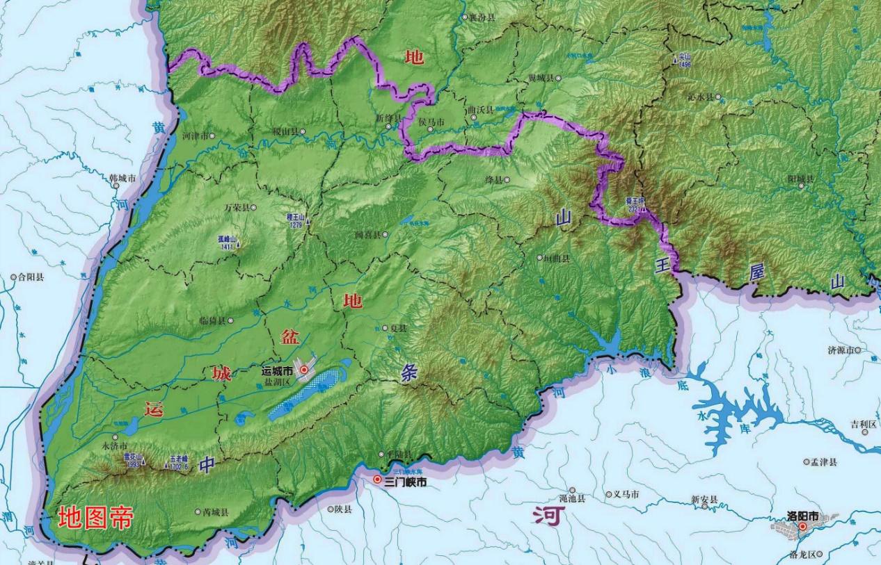 运城市的地理构成,可以概括为一河两分,两谷三山.