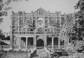 张氏帅府大青楼规格53x38cm辽宁工业展览馆规格53x38cm惠工广场规格53