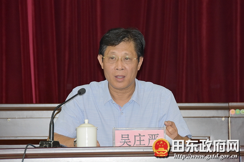 图为吴庄严在会上讲话