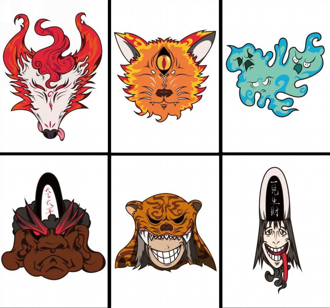 中国鬼怪文化百鬼夜行主题 面具镇北堡西部影城人物,百鬼面具 行李牌