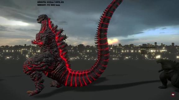 1954-2017年历代哥斯拉怪兽体型对比