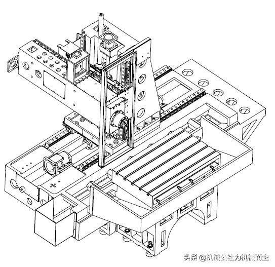 臥式加工中心之動立柱結構