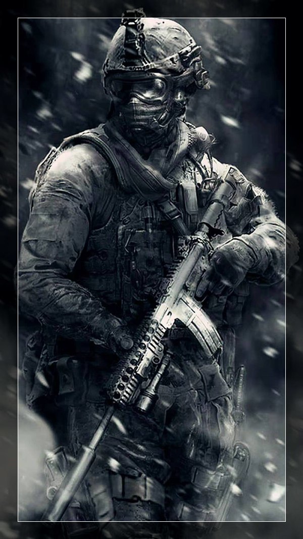 使命召唤高清游戏壁纸男神迎面走来自带蓝色光芒特效