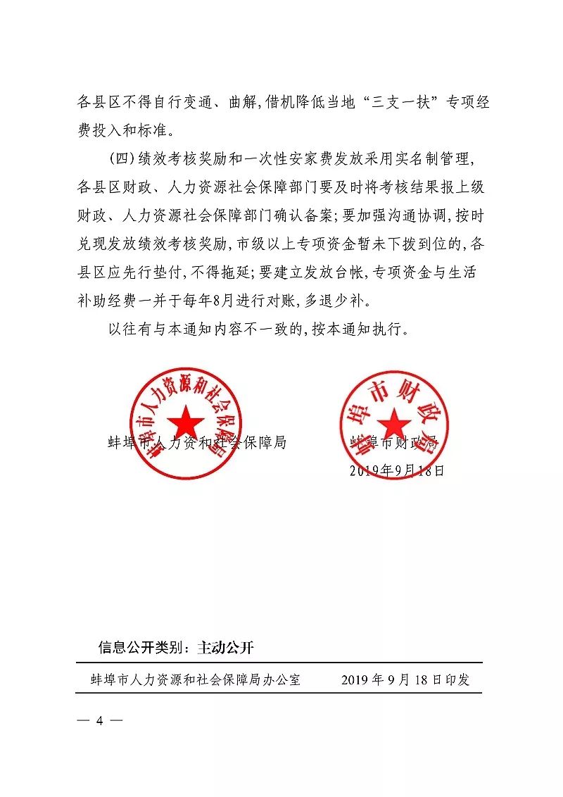 近日 蚌埠市人力资源和社会保障局 发布了《关于进一步提高"三支一扶