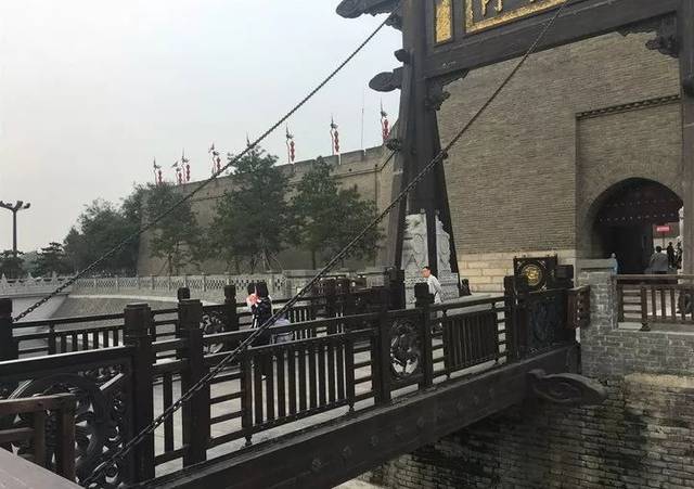 护城河与城门吊桥图片