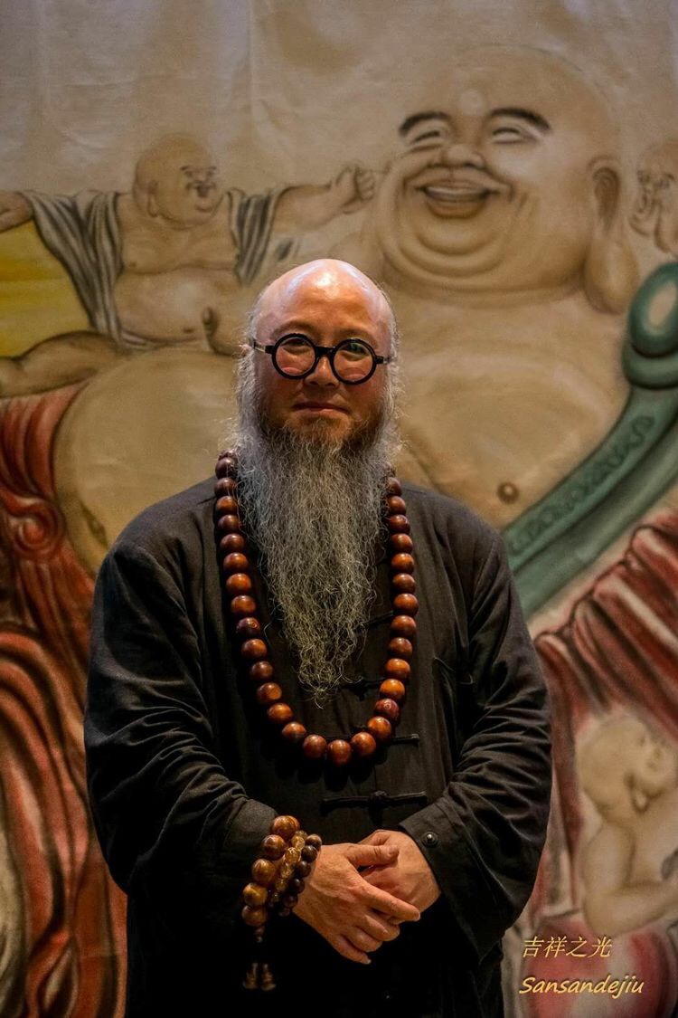 老墨画弥勒佛中国书画大师亚洲一笔道