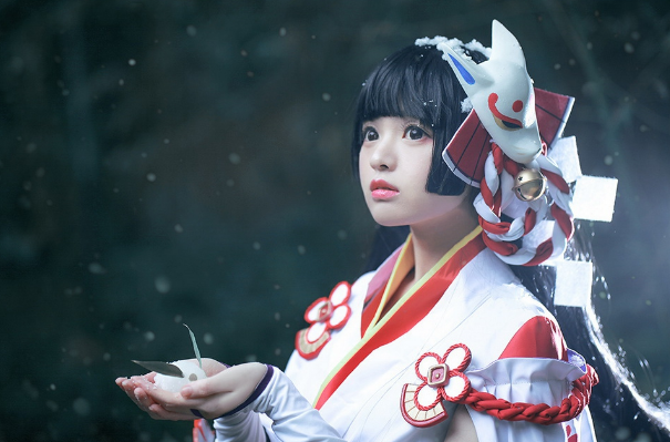 清纯可爱阴阳师,雪女,月见之樱,角色扮演