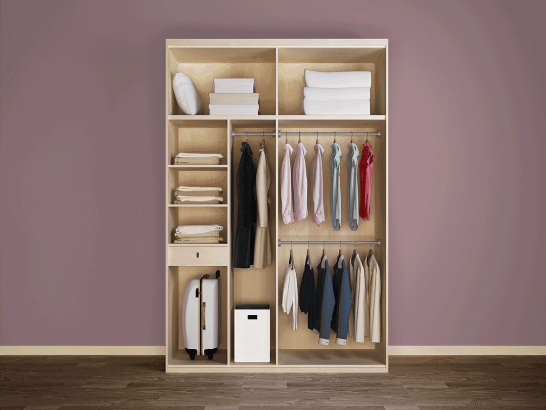 做好衣柜收纳分区规划,才能让衣柜容量变大,装下更多衣物!_抽屉