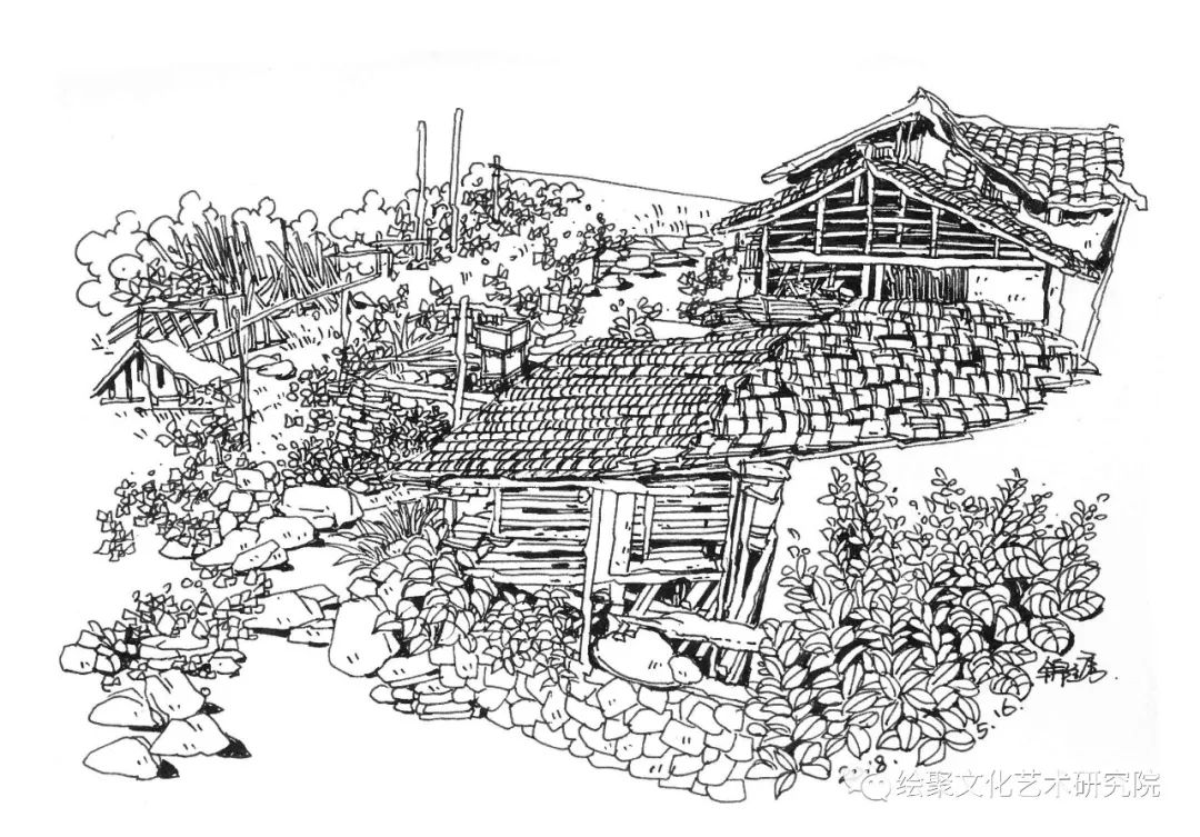 一只钢笔下的古村落印象周锦绣