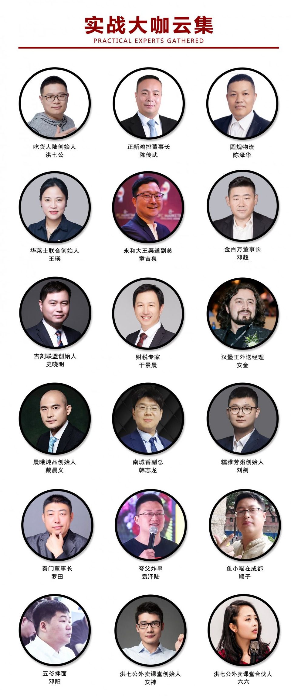 永和大王童吉泉,汉堡王外送经理安金,夸父炸串袁泽陆,吉刻联盟史晓明