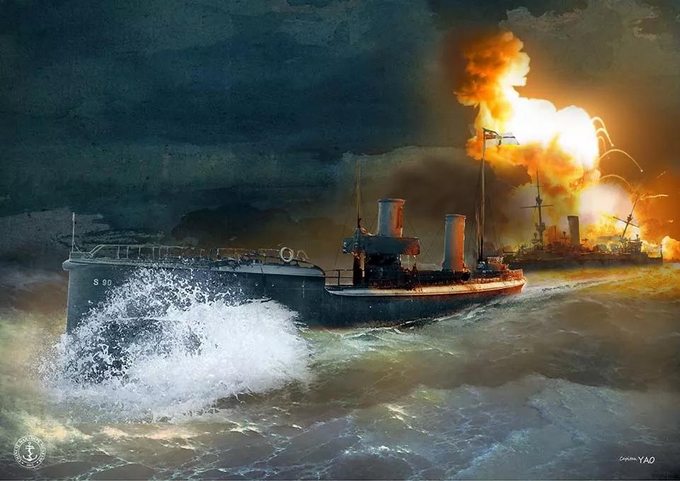 中国扣押的第一艘同盟国舰船,是德国的s90号雷击舰,这是驻守青岛的