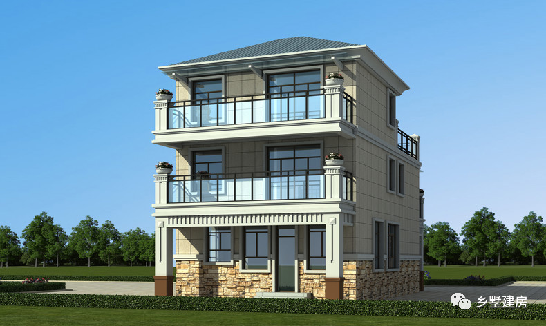 8x12米三层农村别墅美观大气建一栋即刻拥有幸福人生