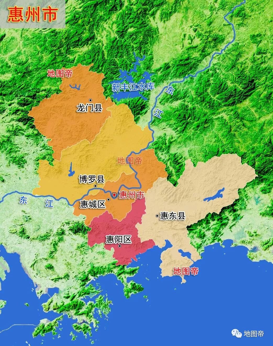 惠州地区全景地图图片