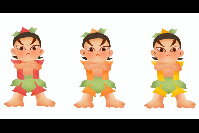 插画手绘葫芦娃葫芦娃一棵藤上七个娃小时候的动画原创插画