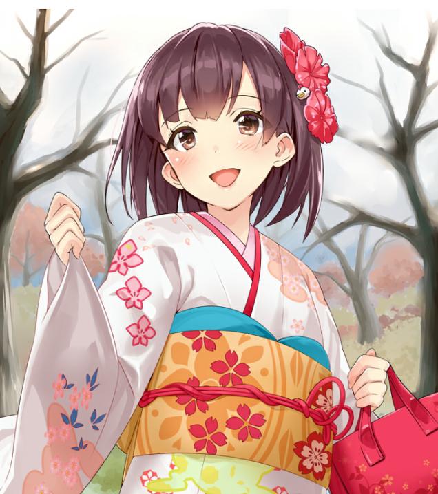 原创和风动漫美图插画:自信十足的华丽美少女,对未来充满了希望!