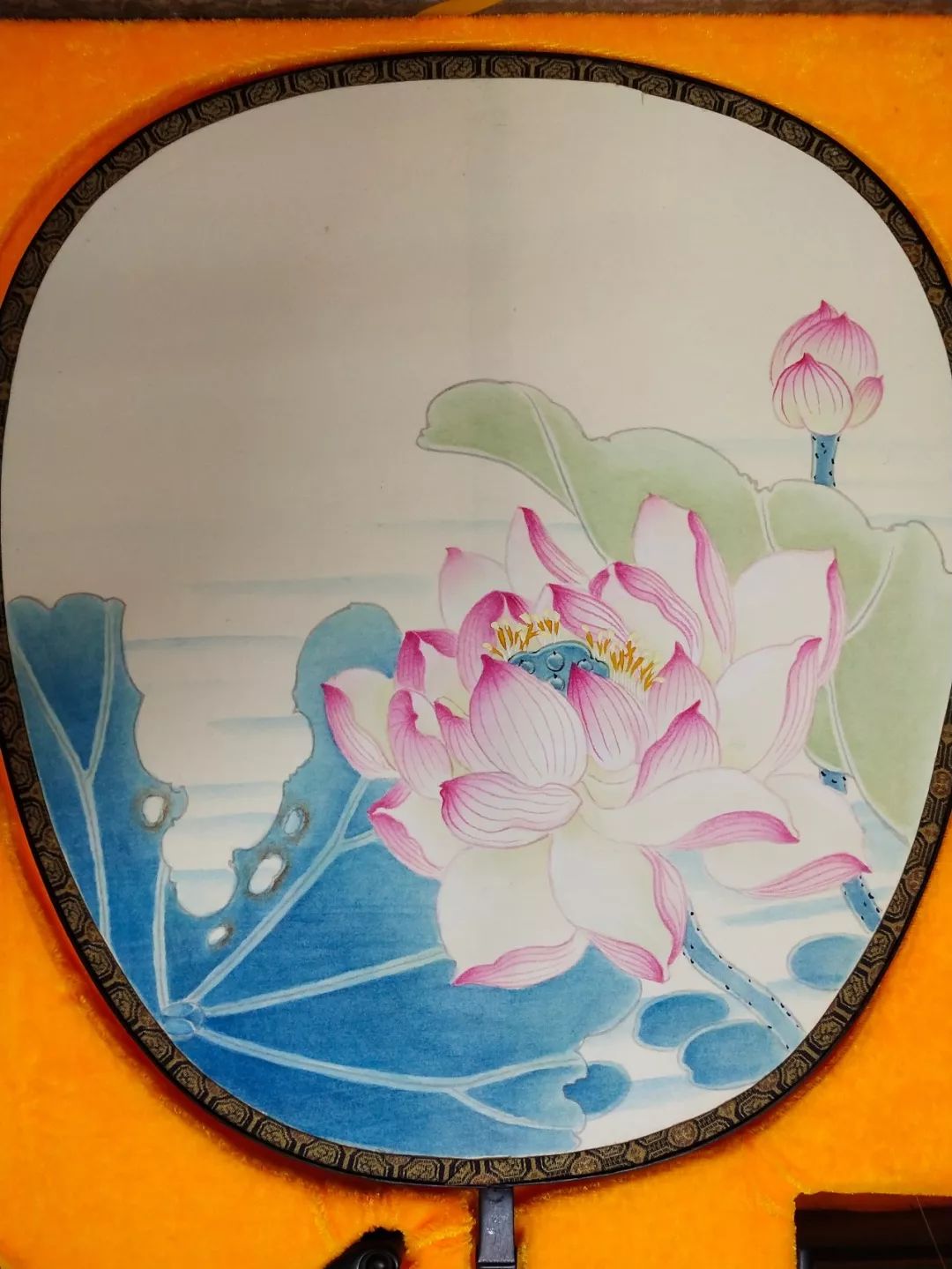 孟美青工笔扇面荷花网络班招生仅需50元