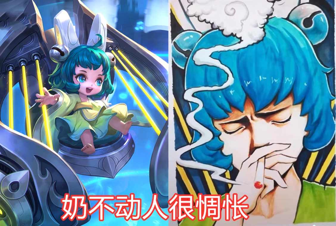 王者荣耀恶搞手绘:看到露娜给跪了,哪吒附身,这是想把人撞死吗