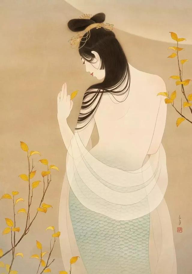 日本美女艺术家的人体工笔画绘画作品美极了