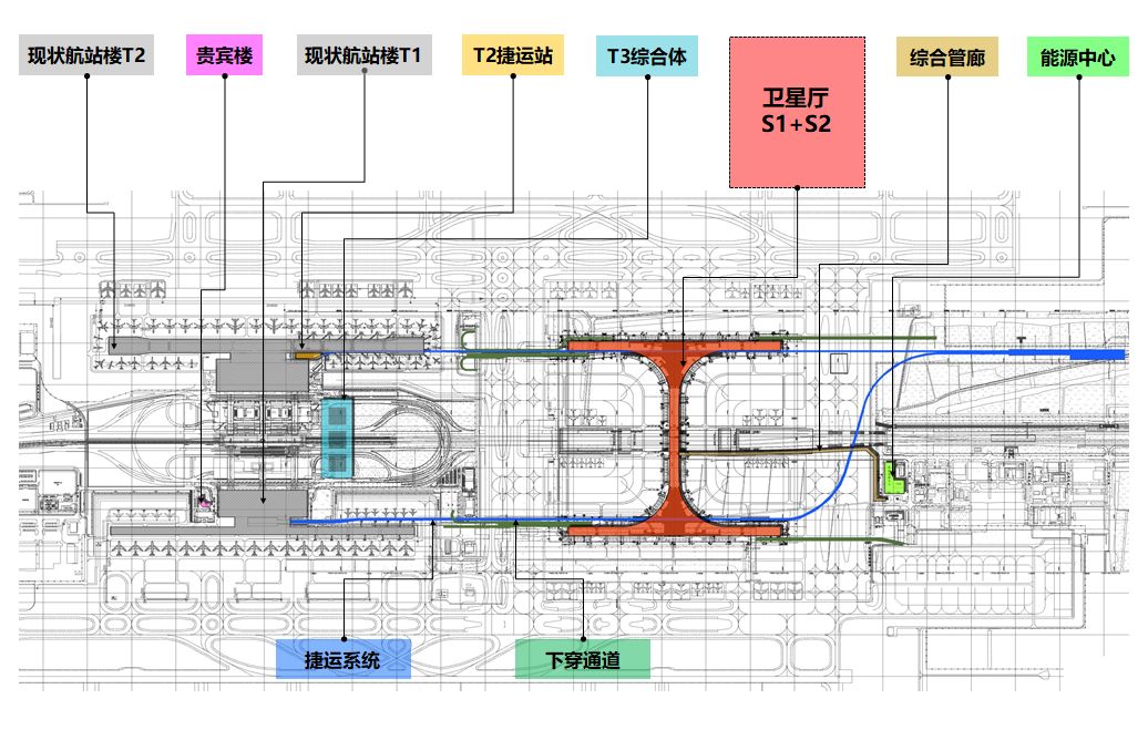 上海浦东机场平面图图片