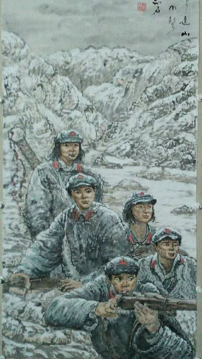 画在武威西路军魂景亚中油画作品