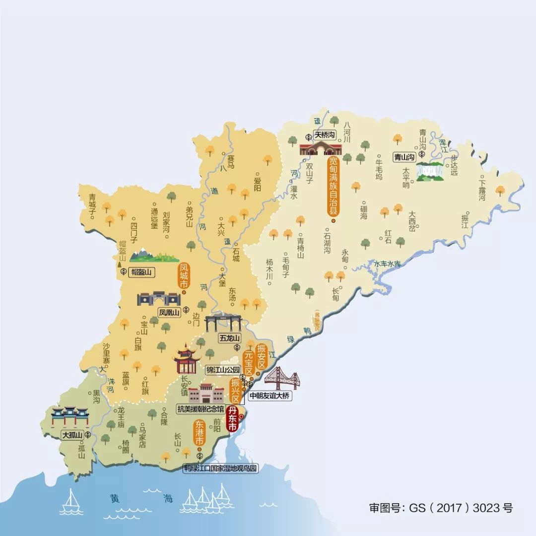 丹东市旅游地图