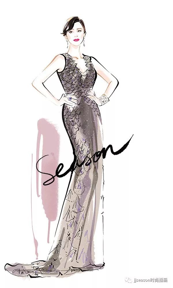 礼服设计手绘鱼尾裙蓬蓬裙纱裙