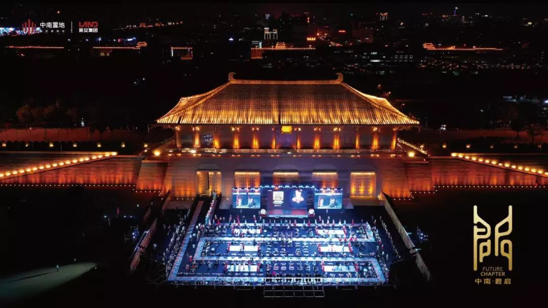 盛典现场舞台布景搭建,实地考察唐朝的古建筑,根据大明宫国家遗址公园