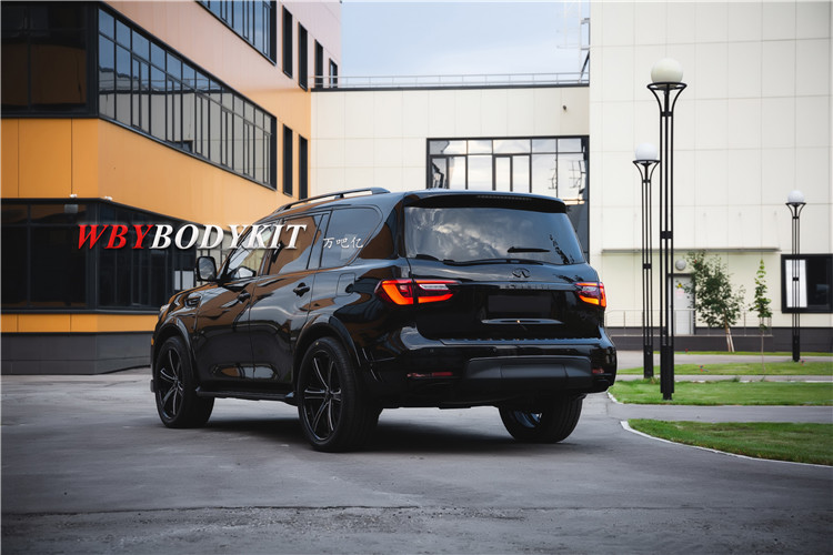 英菲尼迪qx80改装大包围前后杠中网lartedesign俄罗斯大包围排气