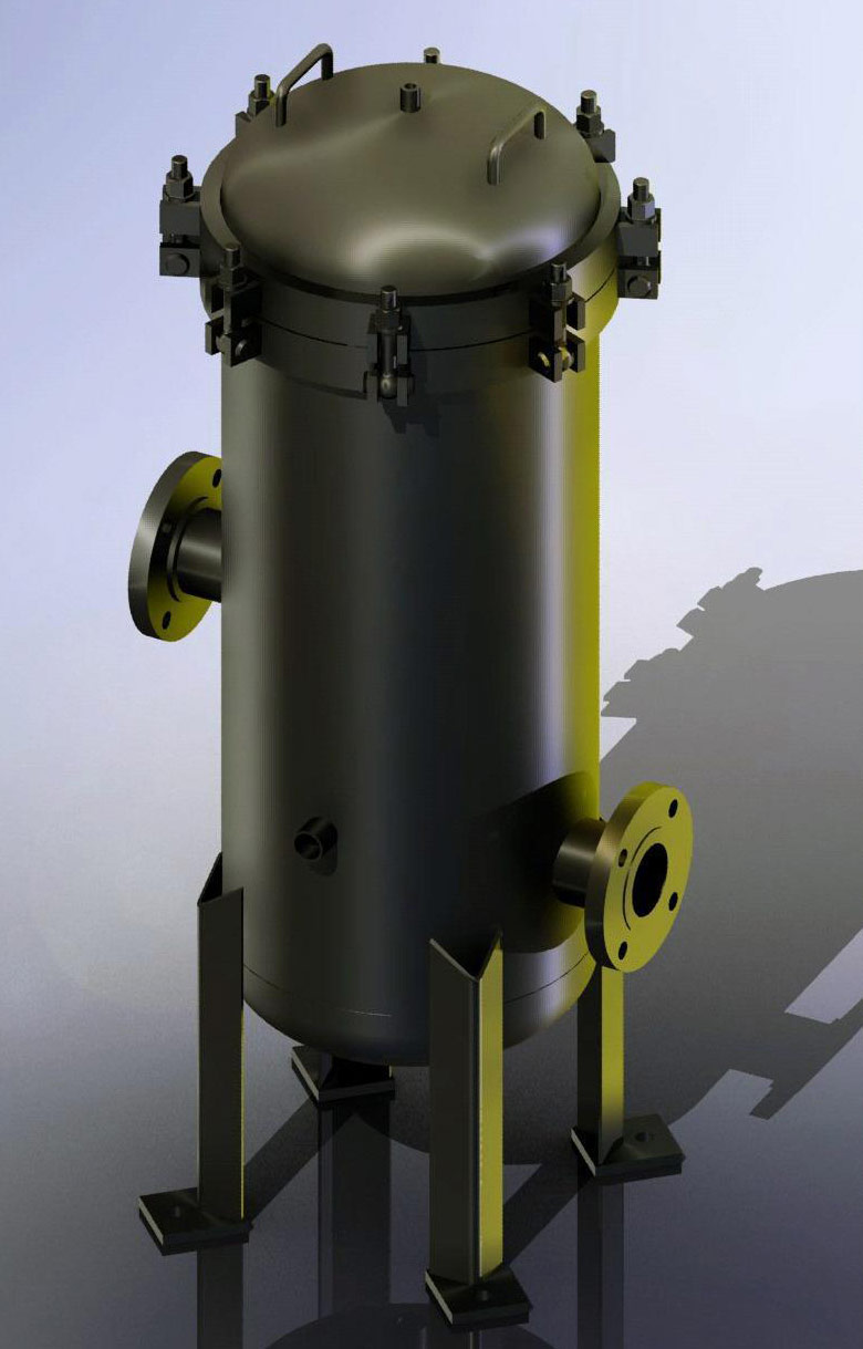 陕西水处理滤芯式保安过滤器不锈钢法兰式36芯大通量过滤器