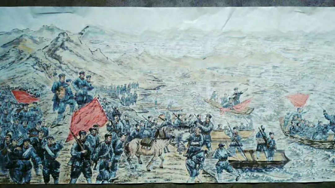 画在武威西路军魂景亚中油画作品